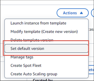 select default version